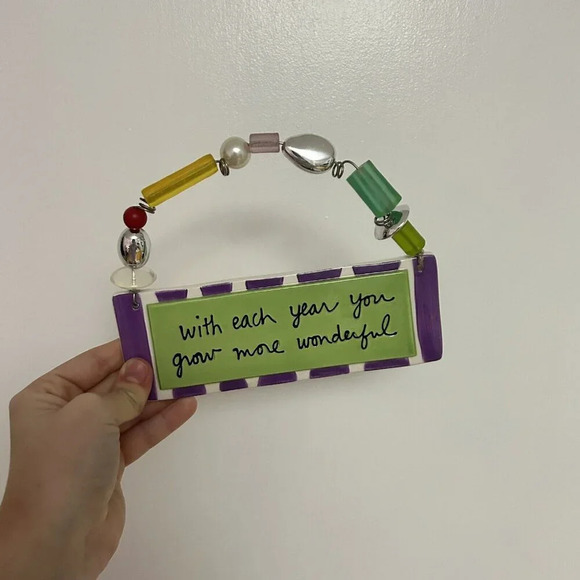 Dept 56 Sandra Magsamen Plack Hanging "With Each Year You Grow More Wonderful" - Picture 1 of 5